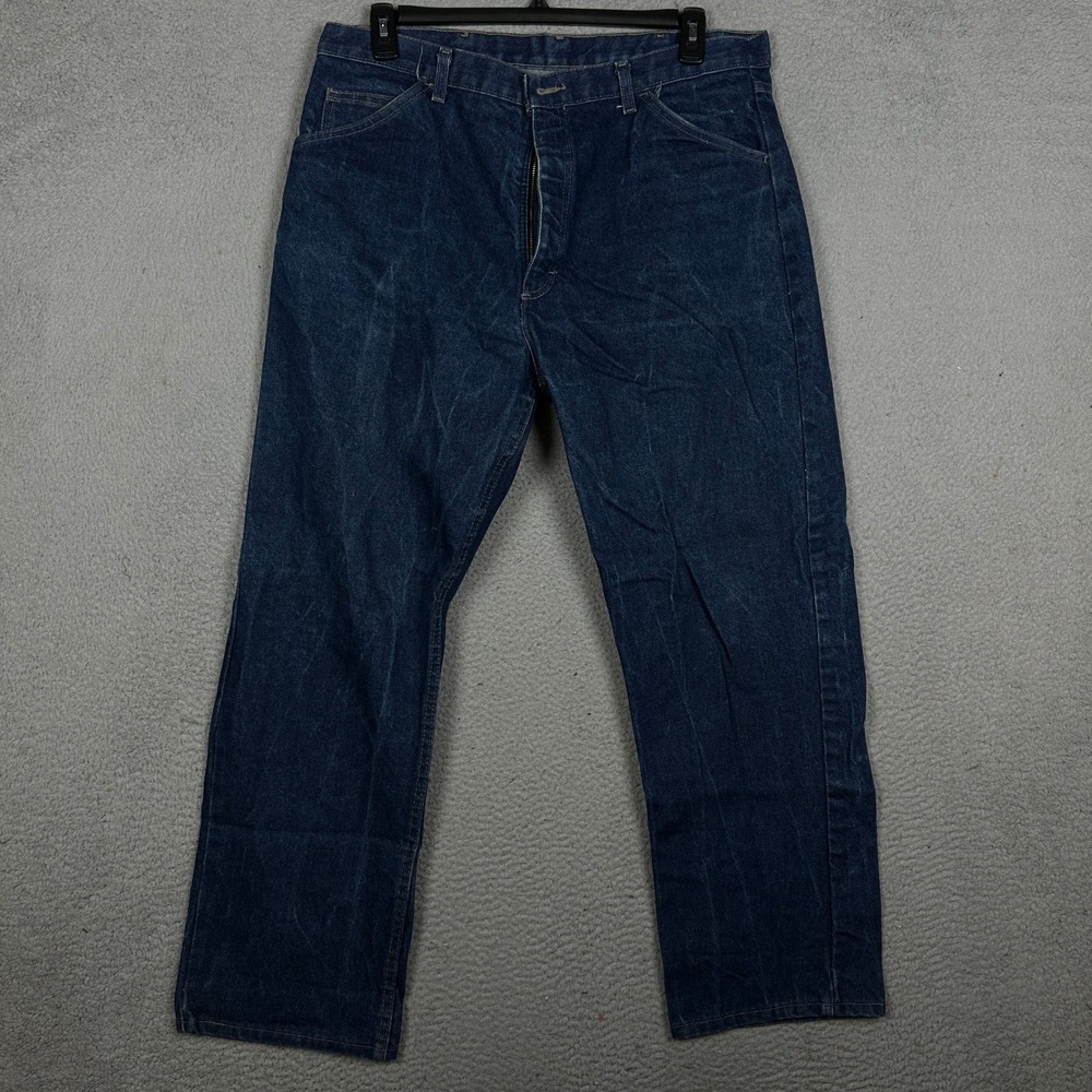 Bulwark FR Jeans Mens 38X37 Blue Straight Leg Dark Wash Flame Resistant Workwear